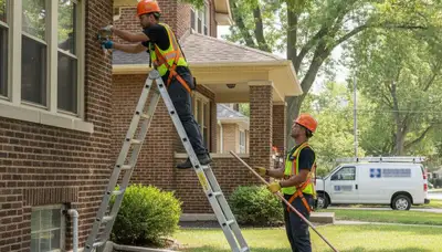 Plumbing repair technician servicing pipes in Oak Park, IL for local plumbing repair service