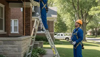 Plumbing repair technician servicing pipes in Oak Park, IL