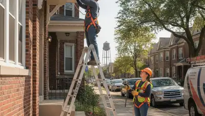 Oak Park, IL plumbing repair technician fixing a residential pipe leak