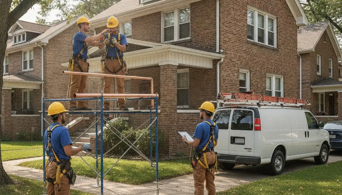 Plumber repairing a pipe in Oak Park, IL for reliable plumbing repair services