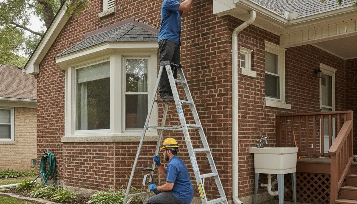Plumber repairing sink in Oak Park, IL, for residential plumbing service