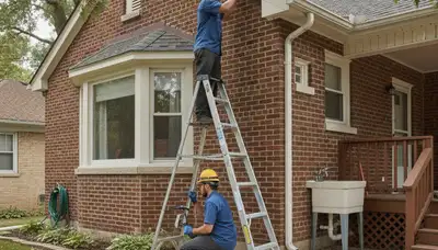 Plumber repairing sink in Oak Park, IL, for residential plumbing service