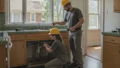 Plumber repairing a pipe in Oak Park, IL for local plumbing repair service