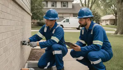 Oak Park, IL plumbing repair technician inspecting a pipe for leak repair