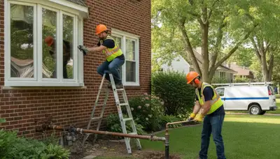 Plumber repairing a leak in Oak Park, IL for plumbing repair service