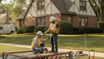 Plumber repairing pipe in Oak Park, IL for residential plumbing service