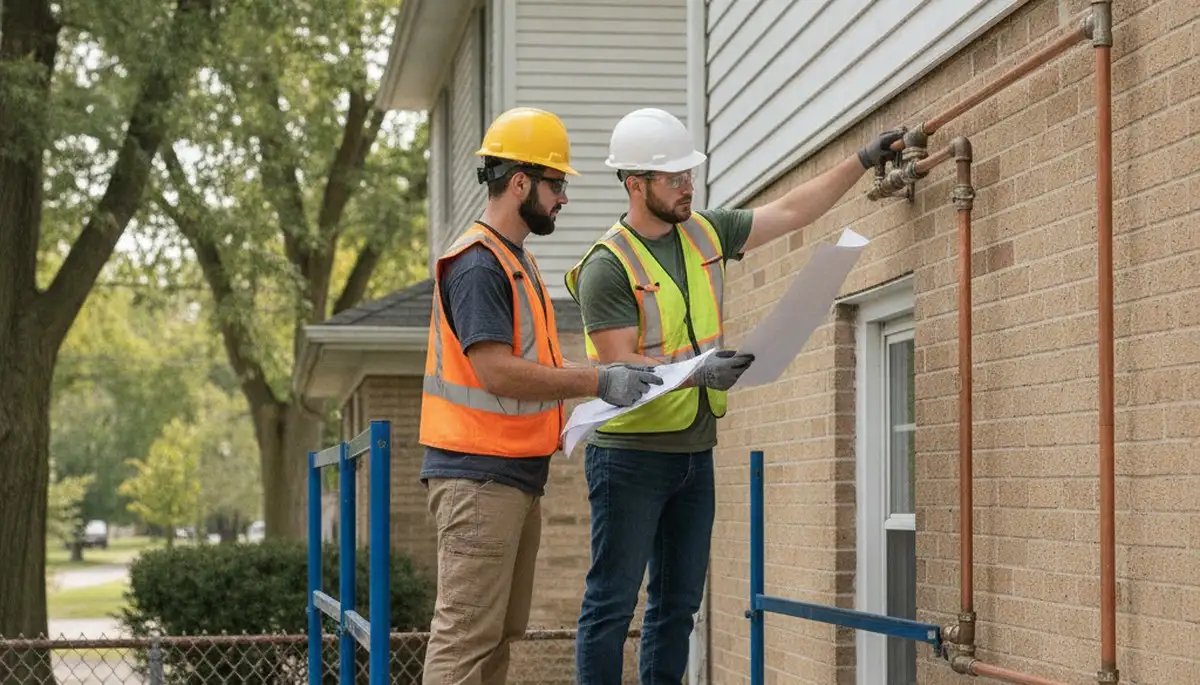 Plumber repairing pipes in Oak Park, IL for reliable plumbing service