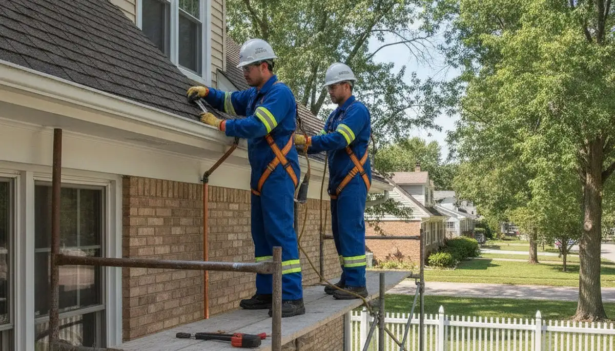 Plumber repairing a pipe in Oak Park, IL for prompt plumbing repair service
