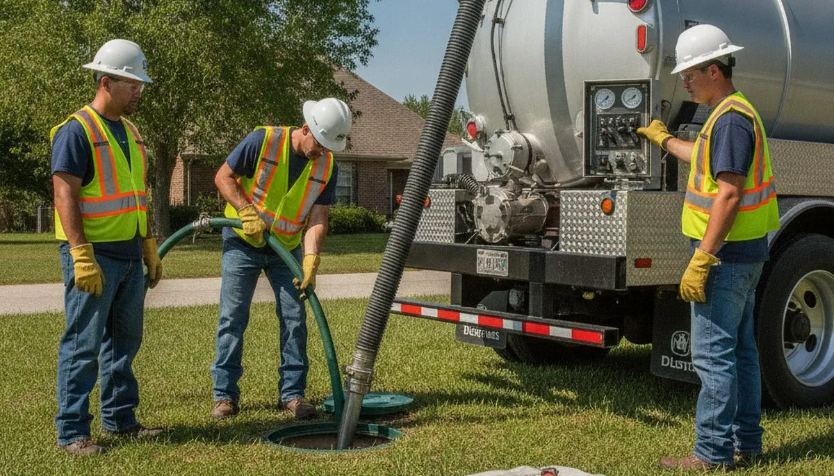 Septic pumping service truck for Oak Park, IL homes by On Call Plumbers
