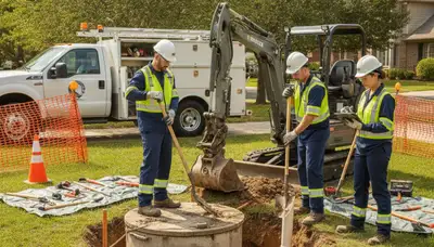 Oak Park, IL plumber repairing septic system for a home inspection and lasting fix